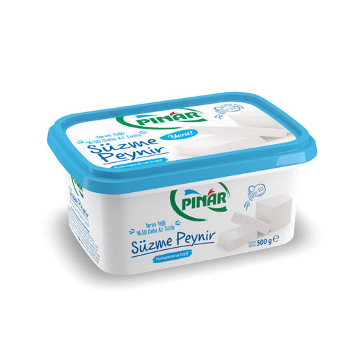 Pınar Süzme Peynir Yarım Yağlı Daha Az Tuzlu 500 Gr nin resmi