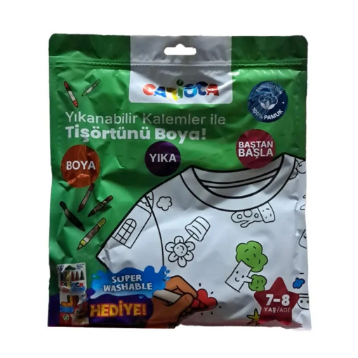 Kalem Hediyeli Boyanabilir Tişört 7-8 Yaş nin resmi