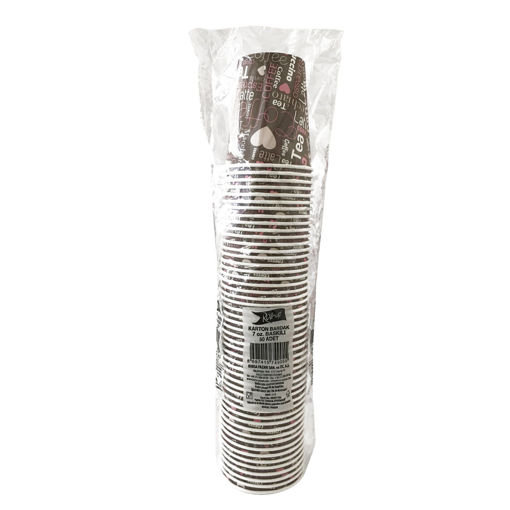 Roll-Up Karton Bardak 7 Oz 50'li nin resmi