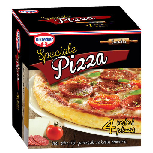 Dr.Oetker Pizza Speciale 4'lü Mini Pizza 720 Gr nin resmi