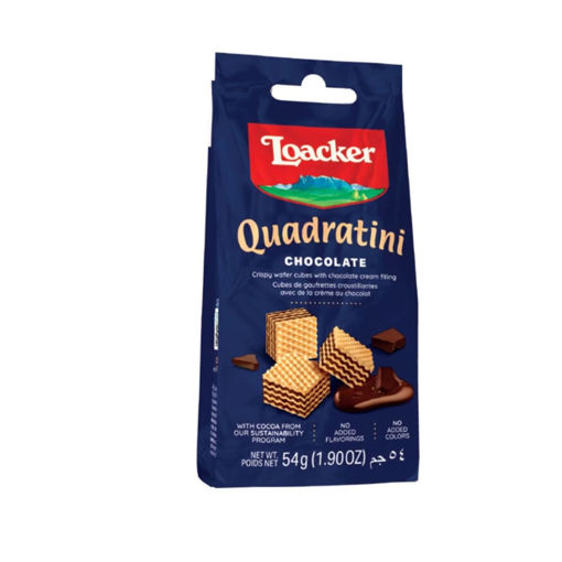 Loacker Quadratini Chocolate 54 Gr nin resmi