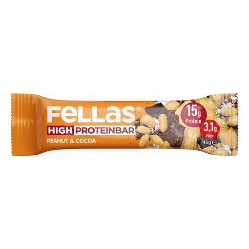 Fellas Yer Fıstıklı ve Kakaolu Yüksek Protein Bar 45 Gr nin resmi