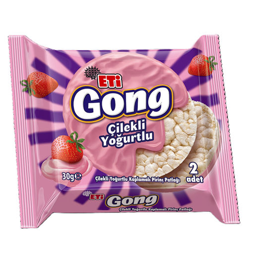 Eti Gong Çilekli Yoğurtlu Kaplamalı 30 Gr nin resmi