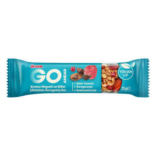 Ülker Go Ahead Kırmızı Meyveli Kuruyemiş Bar 35 Gr nin resmi