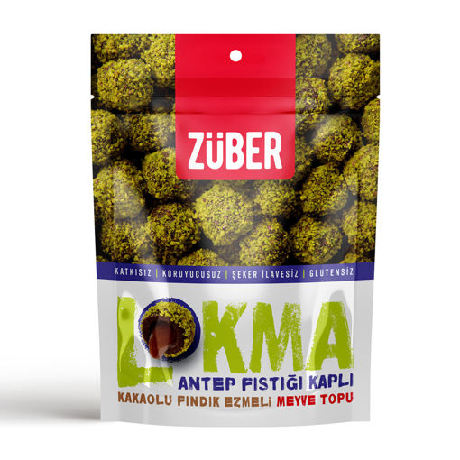 Züber Lokma Antep Fıstığı Kaplı Meyve Topu 96 Gr nin resmi
