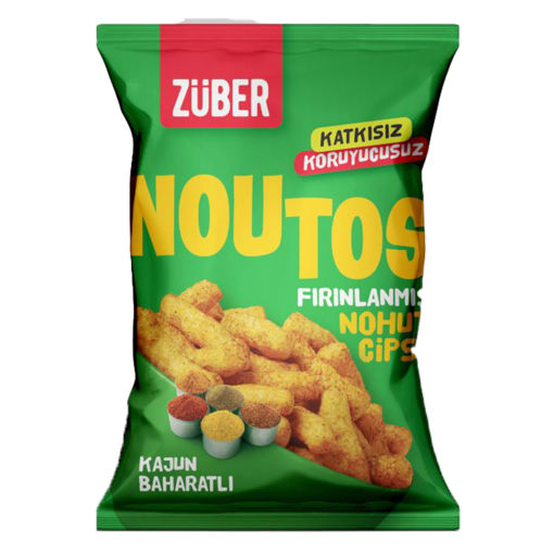 Züber Noutos Fırınlanmış Nohut Cips Kajun Baharatlı 55 Gr nin resmi