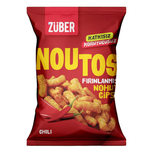 Züber Noutos Fırınlanmış Nohut Cipsi Chili 55 Gr nin resmi