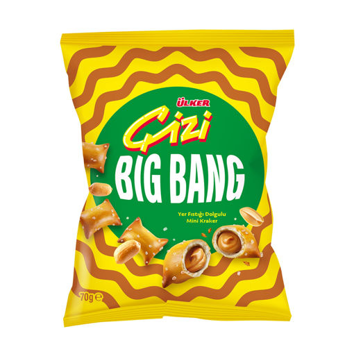 Ülker Çizi Bigbang Yer Fıstığı Dolgulu Mini Kraker 70 Gr nin resmi