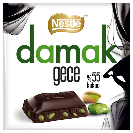 Nestle Damak Gece Antep Fıstıklı Bitter Çikolata 60 Gr nin resmi