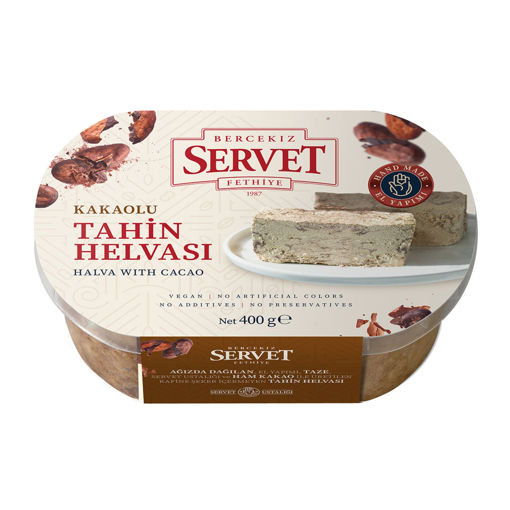 Servet Şeker İlavesiz Kakaolu Tahin Helva 400Gr nin resmi