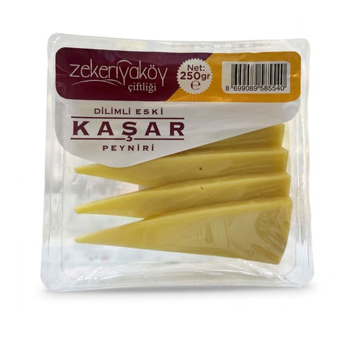 Zekeriyaköy Çiftliği Eski Kaşar Peyniri Dilimli 250 Gr nin resmi