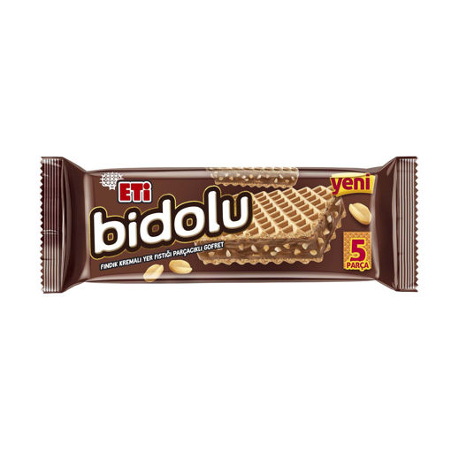 Eti Bidolu Fındık Kremalı Yer Fıstığı Parçacıklı Gofret 81 Gr nin resmi