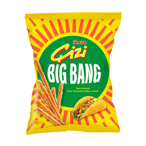 Ülker Çizi Big Bang Mısır Parçacıklı Peynirli Çubuk Kraker 50 Gr nin resmi