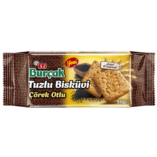 Eti Burçak Tuzlu Çörek Otlu Bisküvi 91 Gr nin resmi