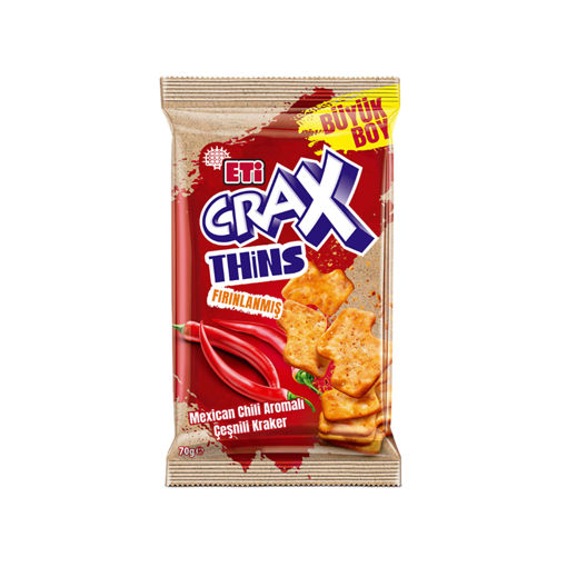 Eti Crax Thins Mexican Chili 70 Gr nin resmi