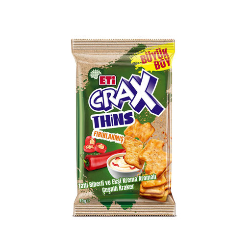 Eti Crax Thins Tatlı Biber Ekşi Krema 70 Gr nin resmi