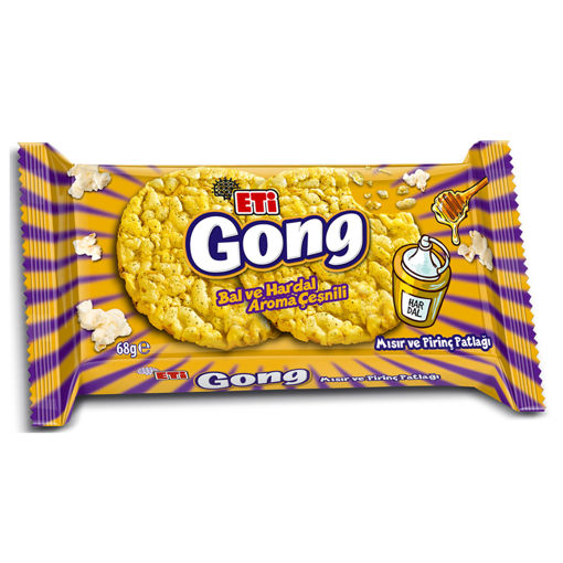 Eti Gong Ballı Hardallı Mısır ve Pirinç Patlağı 68 Gr nin resmi