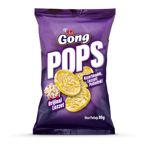 Eti Gong Pops Mısır Ve Pirinç Patlağı Sade 80Gr nin resmi