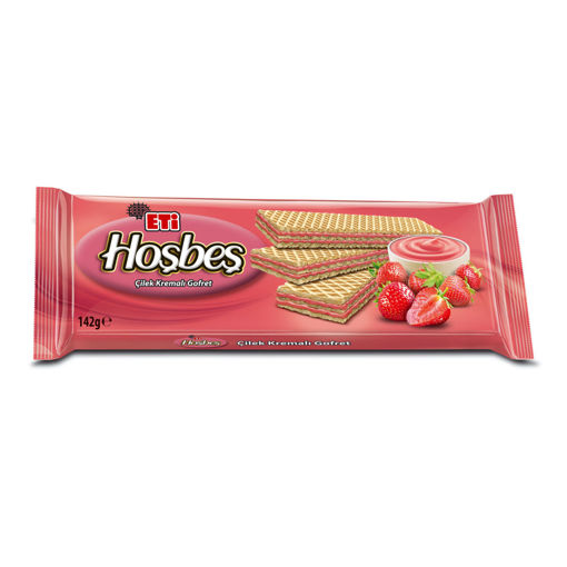 Eti Hoşbeş Çilek Kremalı Gofret 142 Gr nin resmi