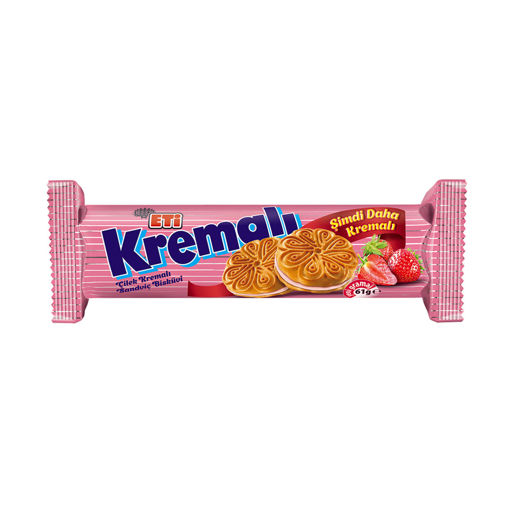 Eti Kremalı Çilekli Bisküvi 61 Gr nin resmi