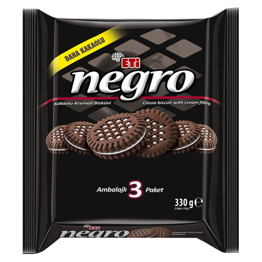 Eti Nero Kakaolu Kremalı Bisküvi 3'lü 330 Gr nin resmi