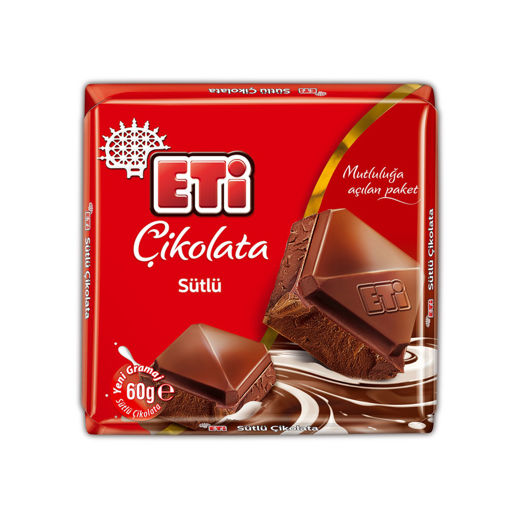 Eti Sütlü Çikolata 60 Gr nin resmi