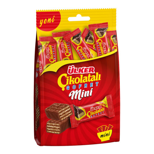 Ülker Mini Çikolatali Gofret Çoklu Paket 82gr nin resmi