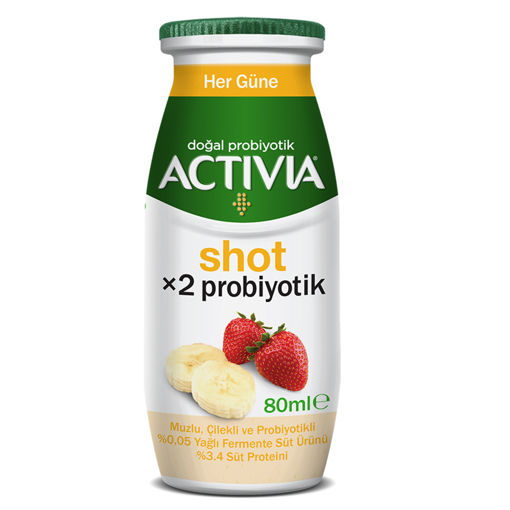 Activia Shot Çilek & Muz 80 Ml nin resmi