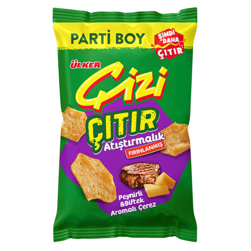 Ülker Çizi Çıtır Peynir & Biftek Parti Boy 160 Gr nin resmi