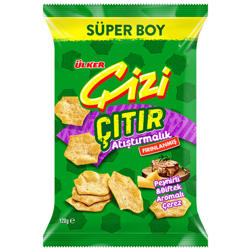 Ülker Çizi Çıtır Peynir & Biftek Süper Boy 120gr nin resmi
