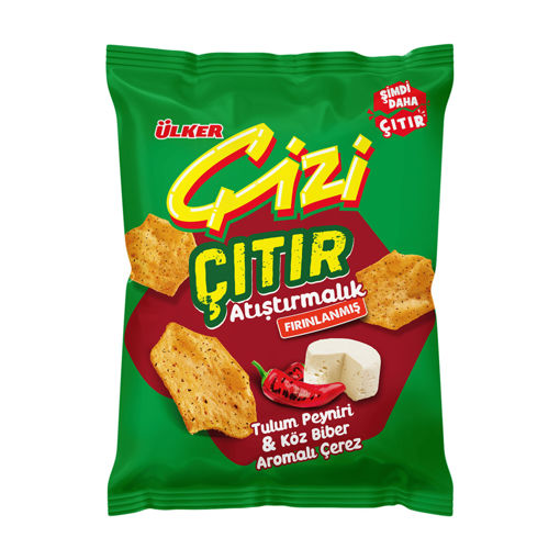 Ülker Çizi Çıtır Tulum Peyniri & Köz Biber 50 Gr nin resmi