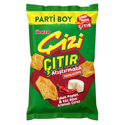 Ülker Çizi Çıtır Tulum Peyniri & Köz Biber Parti Boy 160 Gr nin resmi