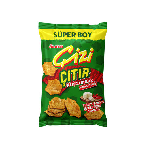 Ülker Çizi Çıtır Tulum Peynirli Köz Biberli Süper Boy 120 Gr nin resmi