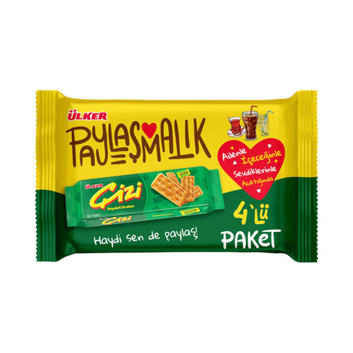 Ülker Çizi Peynirli Kraker 4'lü 280 Gr nin resmi