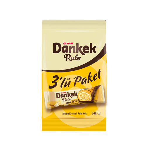 Ülker Dankek Muzlu Kremalı Rulo Kek 3'lü Paket 84 Gr nin resmi