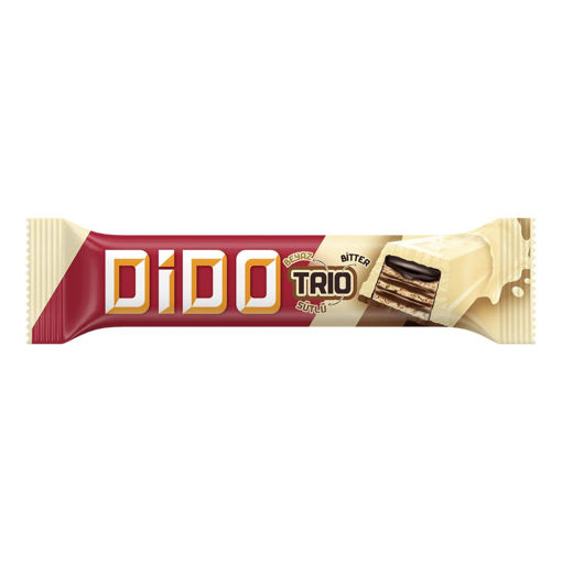 Ülker Dido Trio Beyaz Sütlü Bitter Çikolatalı Gofret 36.5 Gr nin resmi
