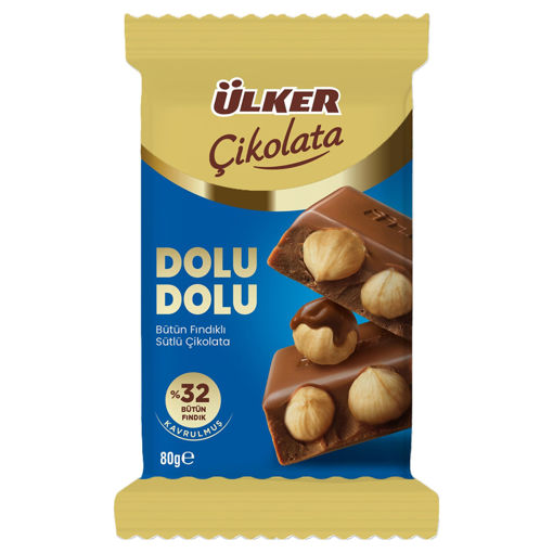 Ülker Çikolata Dolu Dolu Fındıklı 80 Gr nin resmi