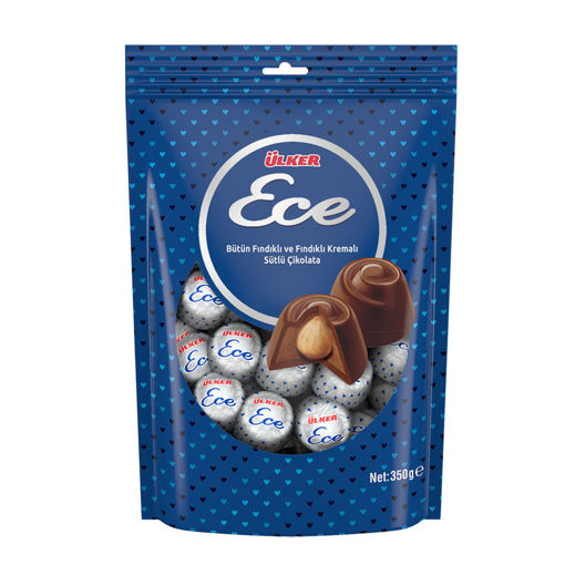 Ülker Ece Fındıklı ve Fındık Kremalı Sütlü Çikolata 350 Gr nin resmi