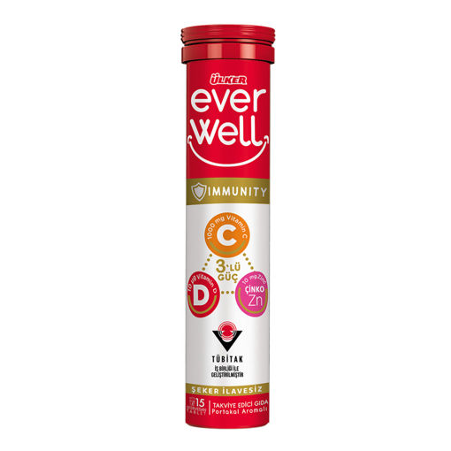 Ülker Everwell C-D-Çinko-Aserola Ef.Tablet 15'li 67.5 Gr nin resmi