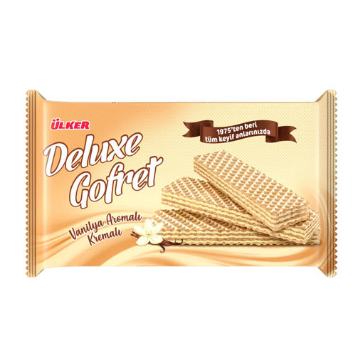Ülker Deluxe Gofret Vanilya Aromalı Kremalı 220 Gr nin resmi