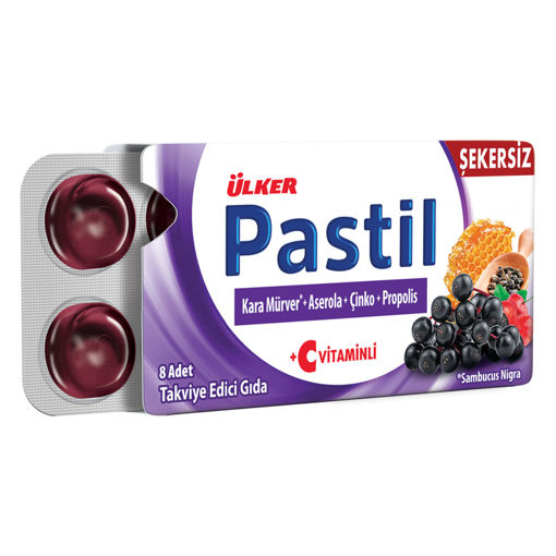 Ülker Pastil Kara Mürver Aserola Çinko Propolis 8'li 22,4 Gr nin resmi