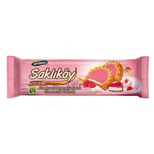 Saklıköy Frambuazlı Beyaz Çikolatalı Bisküvi 100 Gr nin resmi