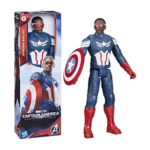 Marvel Studios Titan Hero Serisi Captain America Aksiyon Figürü 30 cm nin resmi