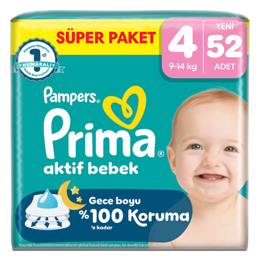 Prima Aktif Bebek Süper Paket 4 Beden 52'Li nin resmi