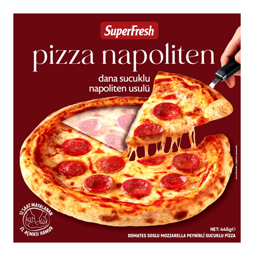 Superfresh Pizza Napoliten Dana Sucuklu 445Gr nin resmi