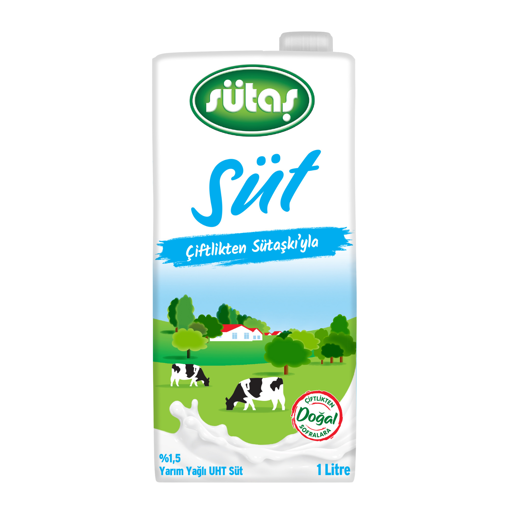 Sütaş Yarım Yağlı Süt 1 Lt nin resmi