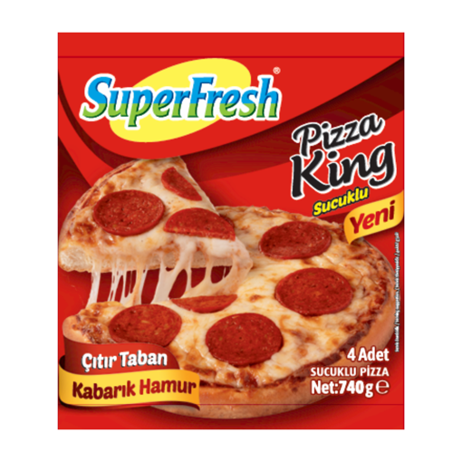 Superfresh Pizza King Sucuklu 4'Lü 740 Gr nin resmi