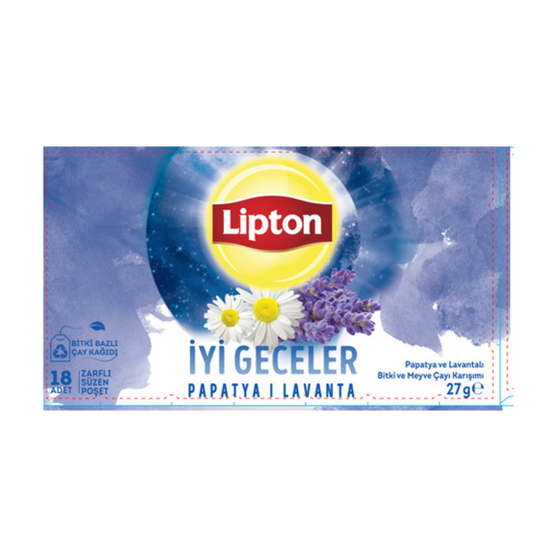 Lipton Papatya ve Lavanta İyi Geceler Çayı 18'Li 27 Gr nin resmi