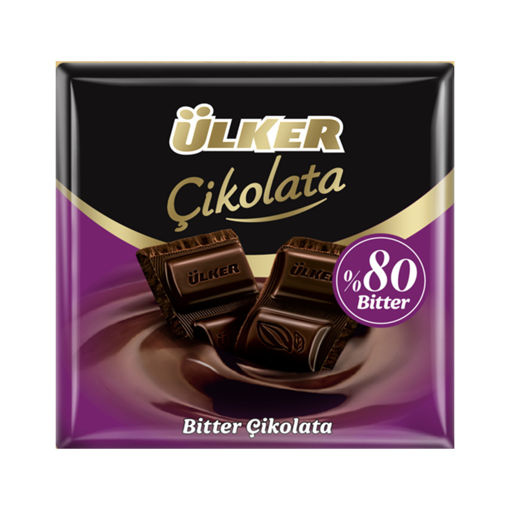 Ülker Bitter Kare Çikolata %80 Kakaolu 60 Gr nin resmi