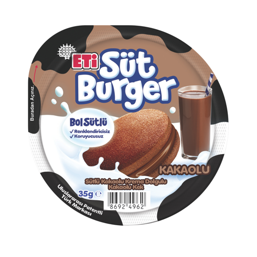 Eti Süt Burger Sütlü Kakaolu Krema Dolgulu Ballı Kek 35 Gr nin resmi